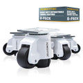 POWERTEC 17300-P2 2-Inch Leveling Casters 8 PK | Heavy Duty with Adjustable Ratcheting Handles | Retractable and Swivel Castors