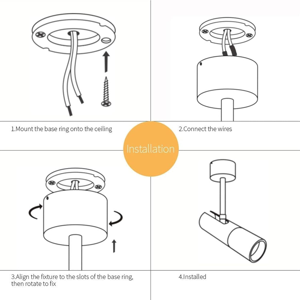 European Wall Light LED Aluminum Ceiling Spotlight Indoor COB Anti Glare Lamp 360 Angle Rotation Wall Spot Lihgting Compatible Long LED Lights,