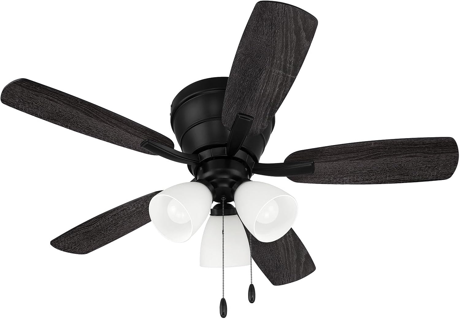 Craftmade 42' Wheeler Indoor Flush Mount 5 Blade Flat Black Finish Ceiling Fan with Optional 3-Light Kit