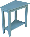 International Concepts Solid Wood Keystone Accent Table in Ocean Blue