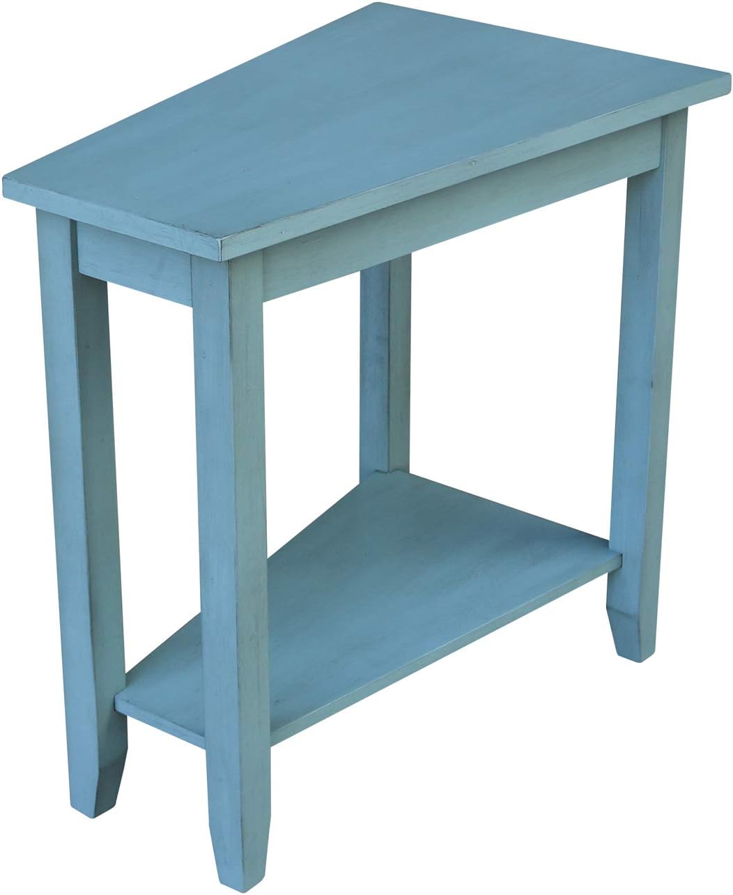 International Concepts Solid Wood Keystone Accent Table in Ocean Blue