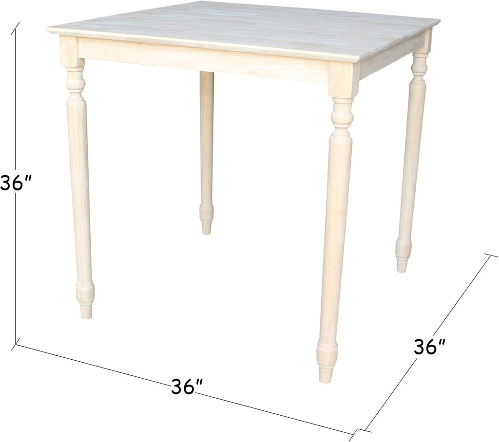 IC INTERNATIONAL CONCEPTS Solid Wood Top Table - Turned Legs