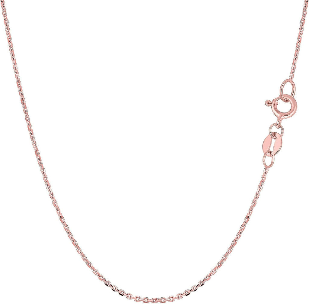 Jewelry Affairs 14k Rose Gold Cable Link Chain Necklace, 1.1mm