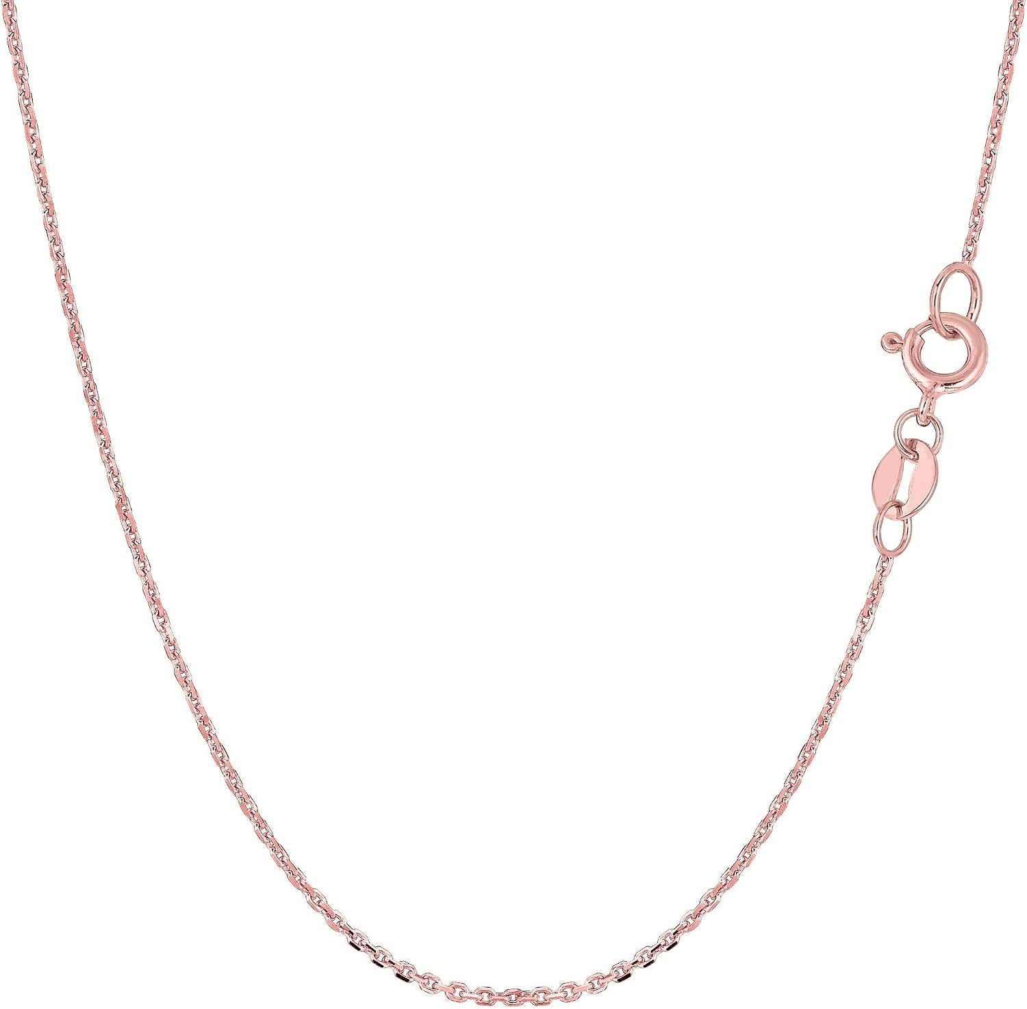 Jewelry Affairs 14k Rose Gold Cable Link Chain Necklace, 1.1mm