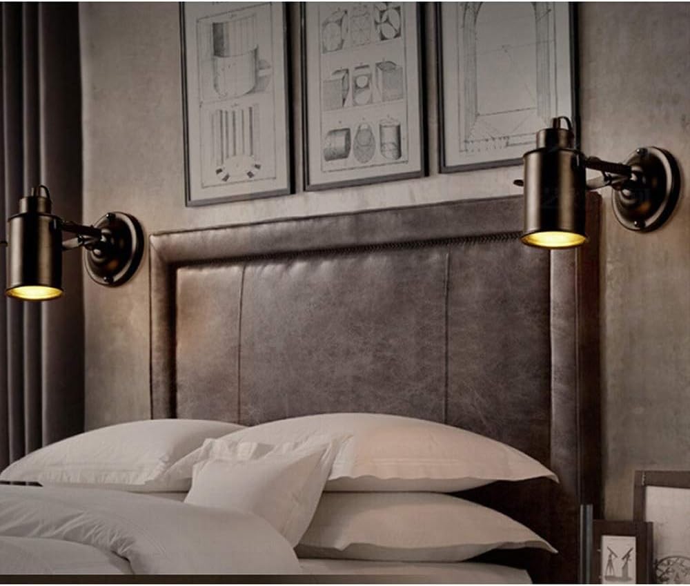 Fashion Spotlight Retro Industrial Wind Industrial Plug in Wall Sconces Wall Lamp Black Metal Shade Wall Light Fixtures E27 Base for Restaurant/bar/Study/Front Mirror Indoor and Outdoor