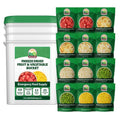 Valley Food Storage Freeze Dried Fruit & Vegetable Bucket | 12 Pouches Variety Pack | Non-GMO Premium Emergency Food Supply, 25 Year Shelf Life | Prepper Food Supplies for Camping & Long-Term Storage