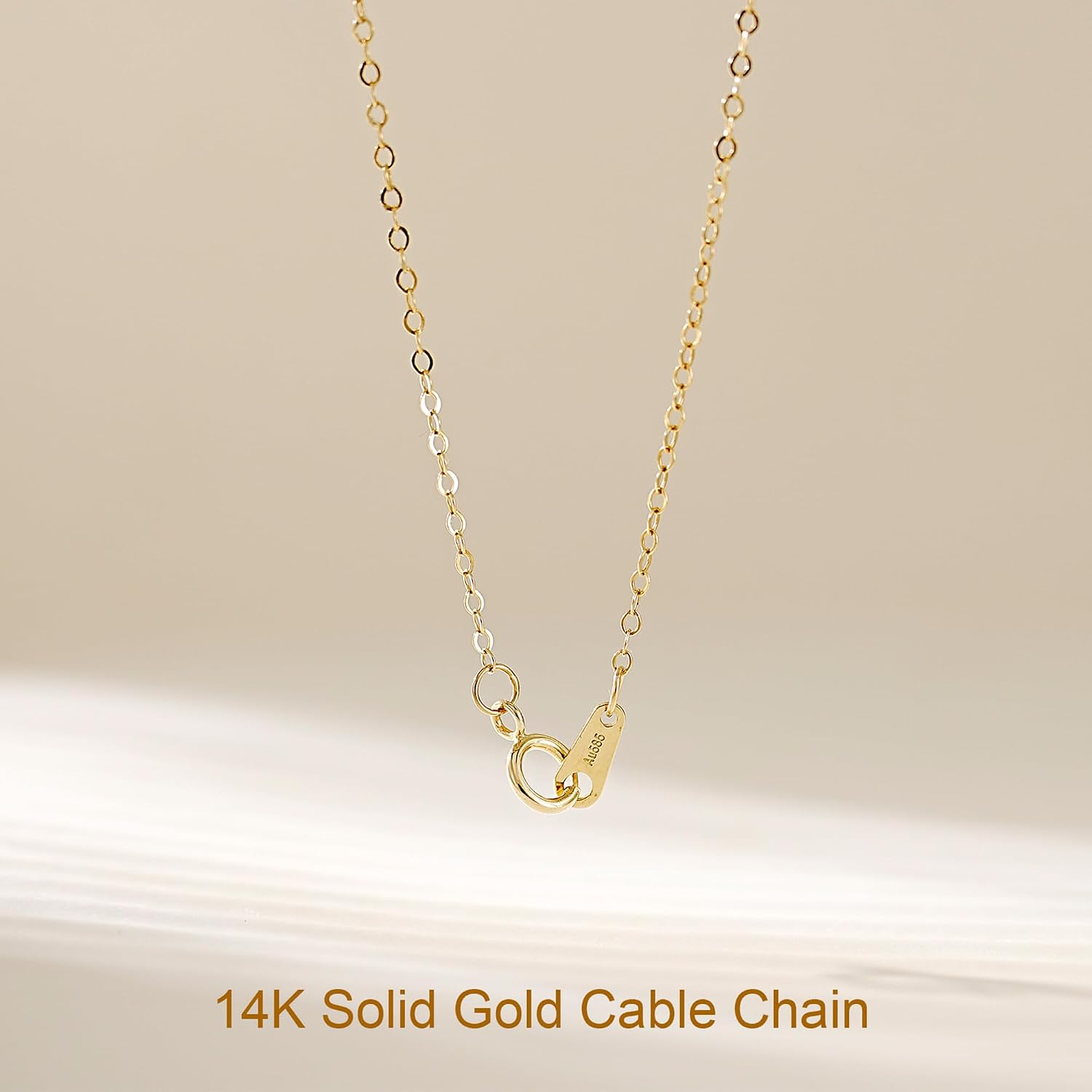 14K Gold Cable Chain Necklace, Dainty Sparkle 1.3mm/1.5mm/1.8mm Cable Link Chain, 16-24 Inches for Women Men, Hypoallergenic, Non-Tarnish, Cadenas de Oro 14K para Mujer