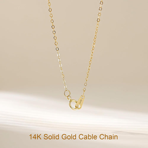14K Gold Cable Chain Necklace, Dainty Sparkle 1.3mm/1.5mm/1.8mm Cable Link Chain, 16-24 Inches for Women Men, Hypoallergenic, Non-Tarnish, Cadenas de Oro 14K para Mujer