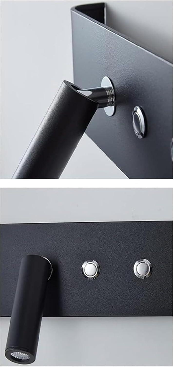 Black & White Modern LED Wall Lamps with Switch for Study Living Room Bedroom Aisle - Indoor Lighting with Spotlight & Chaner(Black 122cm)