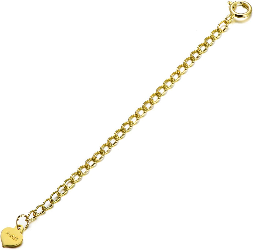 14K Solid Gold Chain Necklace Extender 3 Inch, Delicate Durable Adjustable Gold Chain Extender for Gold Necklace Bracelet