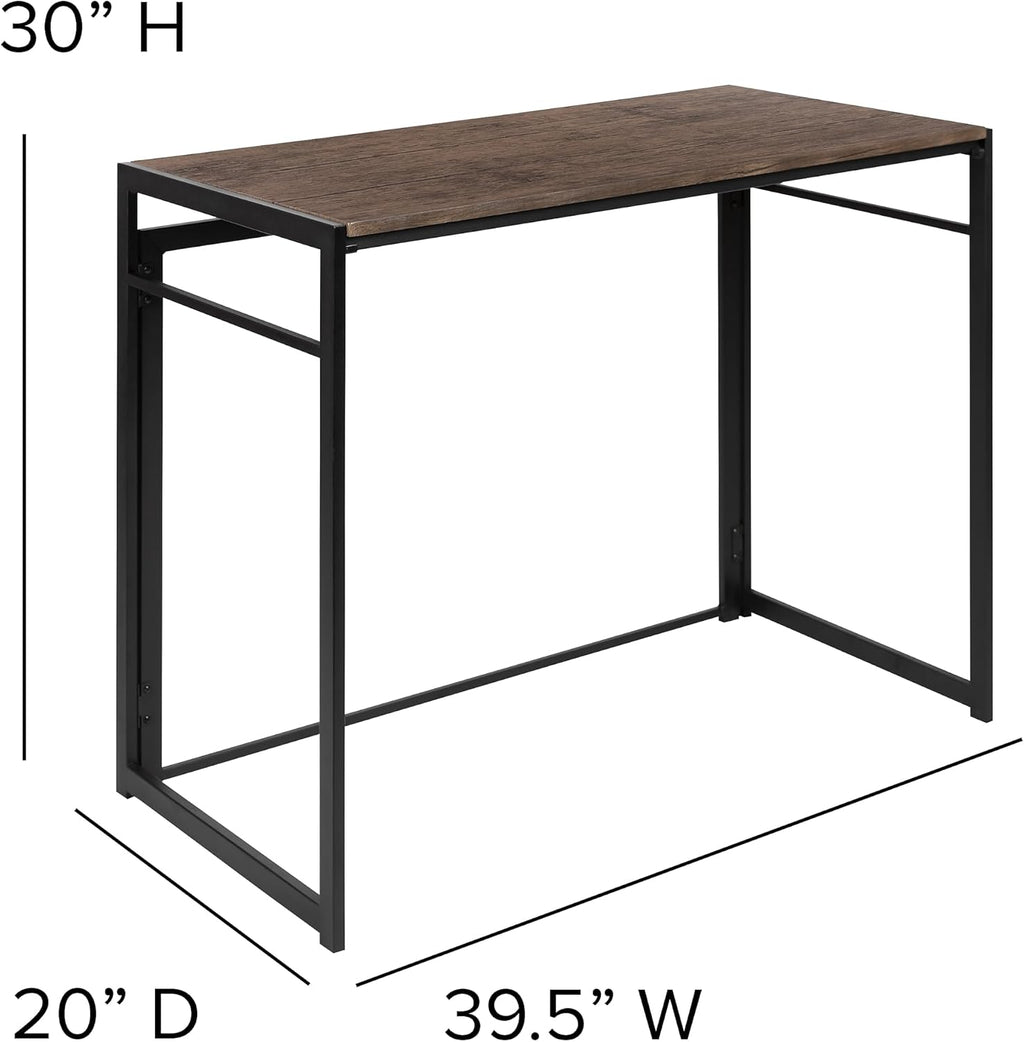 Flash Furniture Walker Rustic Home Office Folding Computer Desk - 40'