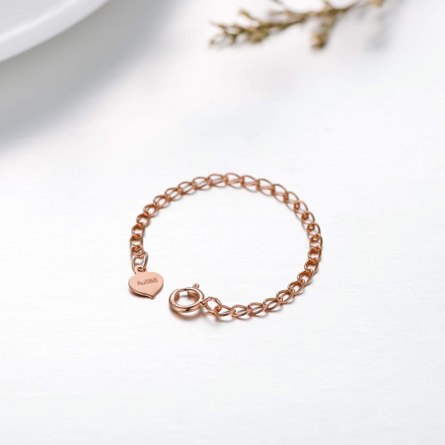 14K Solid Gold Chain Necklace Extender 3 Inch, Delicate Durable Adjustable Gold Chain Extender for Gold Necklace Bracelet