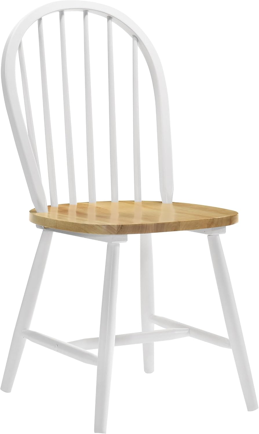 Coaster Home Furnishings - Allison - Wood - 5-Piece Round Drop-Leaf Dining Table Set - Extendable Round Table with Windsor Spindle Back Wooden Dining Chairs - Dining Room - Natural and White - 4241-S5