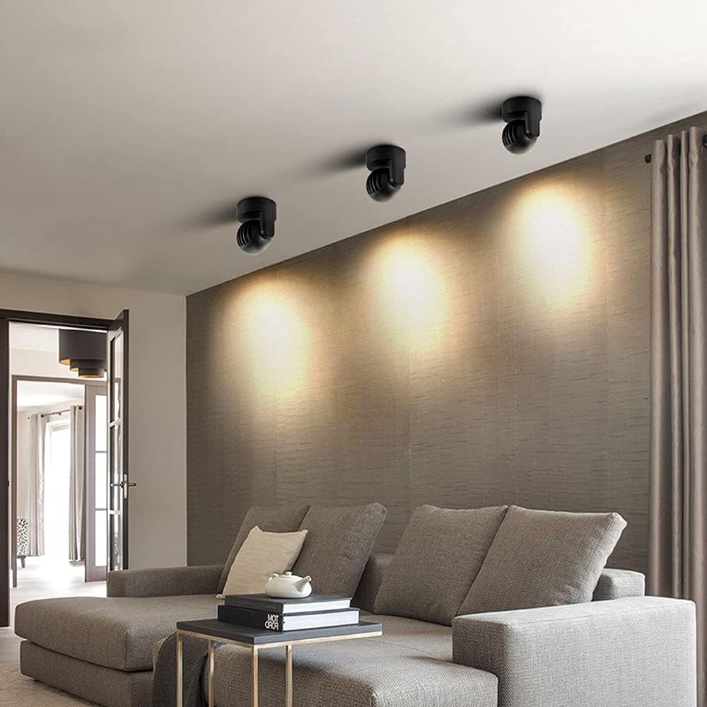 Ceiling Lighting 350° Adjustable Monopoint Light Fixture LED Ceiling Spotlight, Indoor Gallery Picture Lighting, Mounted Directional Spot Lights for Kitchen Hallway Living