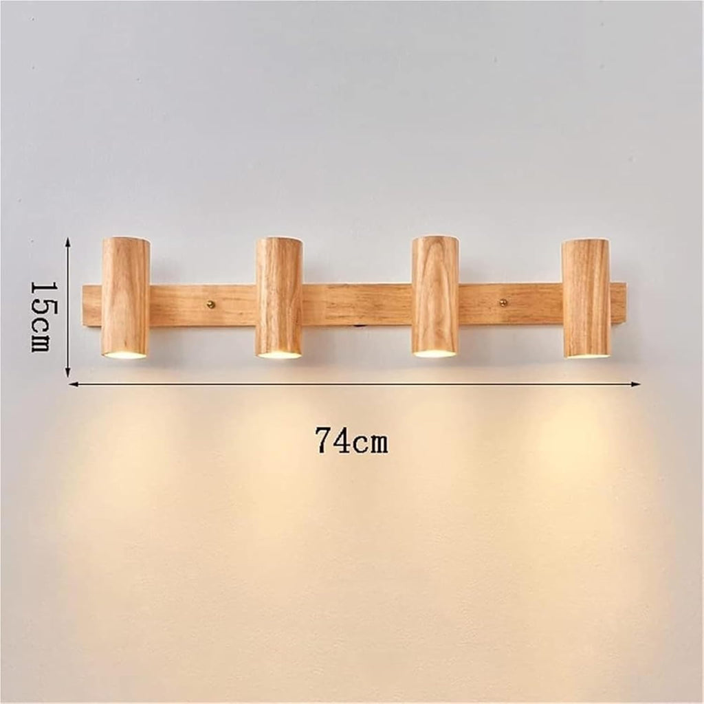 Rotatable Wooden Lamp Ceiling Spotlight, Indoor Wall Lights LED 3000K Warm White, Wall Lamps & Sconces for Bedroom, Farmhouse Lighting and Adjustable Home Spotlight Fixtures