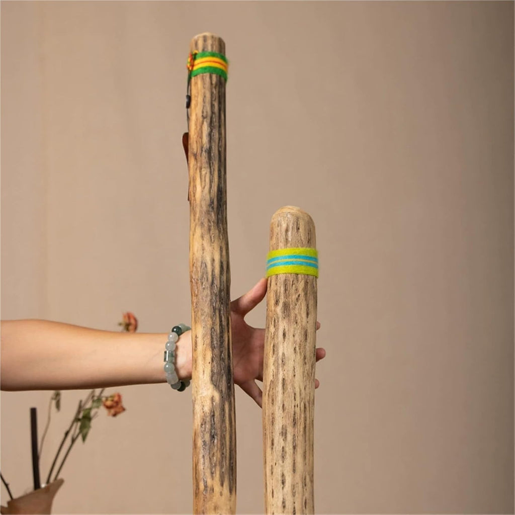 Chilean Cactus Rain Stick - Natural Ocean Wave Sounds Instrument, Handmade Meditation Rainstick for Relaxation, Stress Relief, Sound Therapy(Thick,50cm)