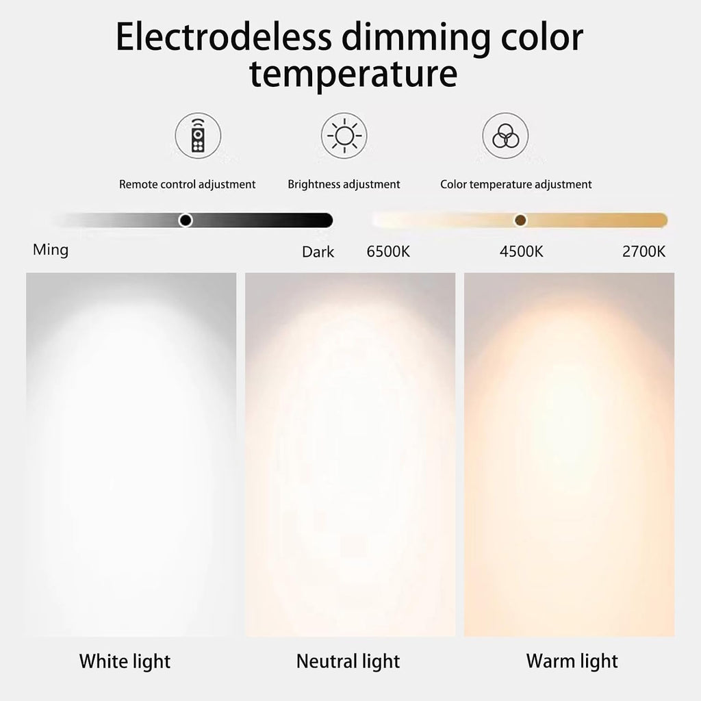 LED Wall Light Indoor with Remote Control Dimming Wall Lamp USB Rechargeable Wall Sconce with 90° + 350° Rotation Spotlight Wall Aluminium for Bedroom Living Room