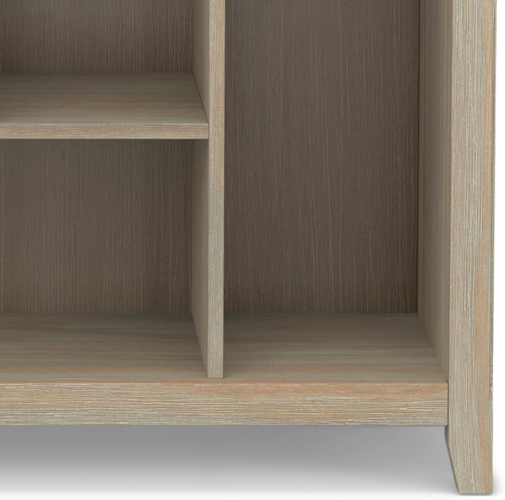 SIMPLIHOME Amherst SOLID WOOD 44 Inch Transitional Multi Cube Bookcase and Storage Unit in Distressed Grey, For the Living Room, Study Room and Office