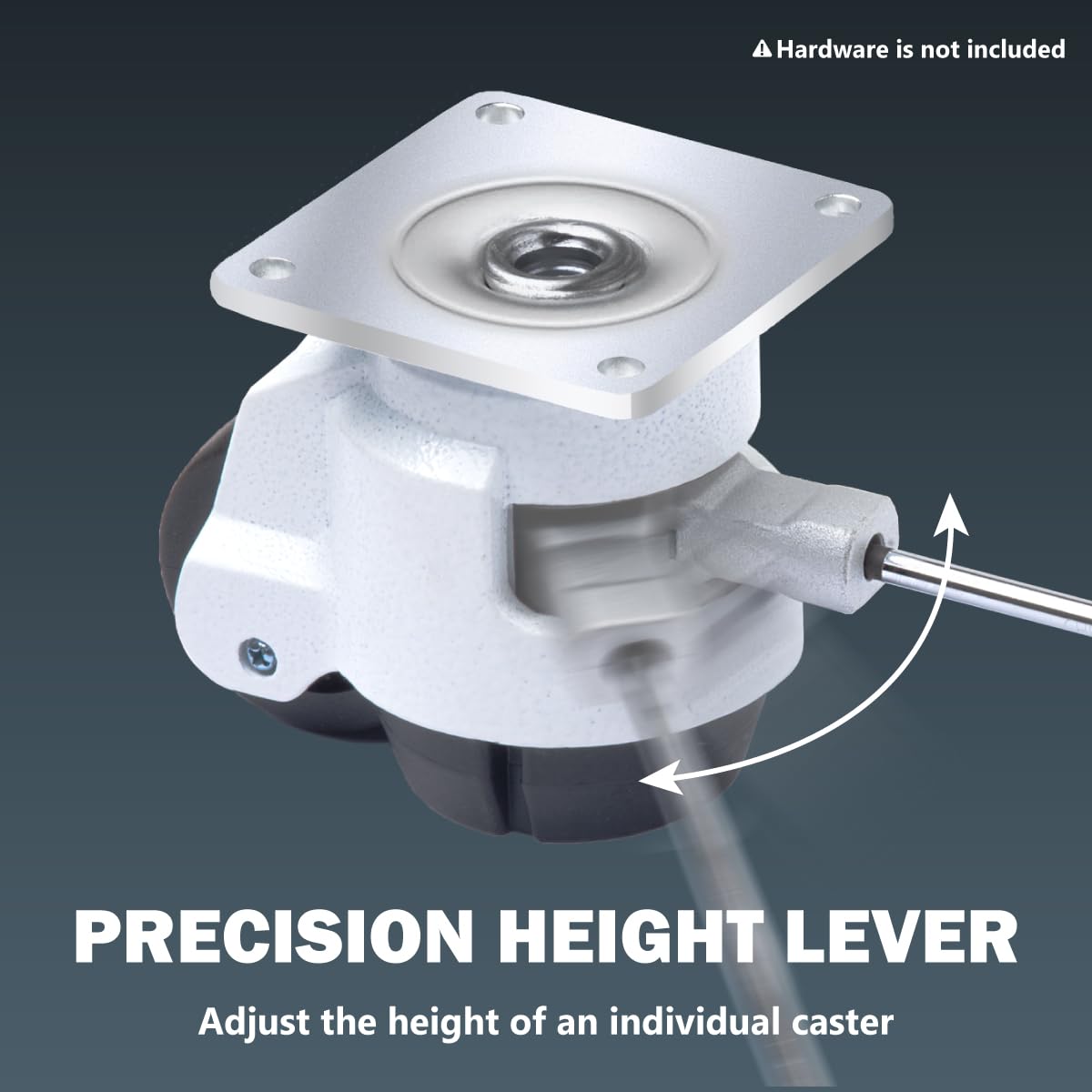 POWERTEC 17300-P2 2-Inch Leveling Casters 8 PK | Heavy Duty with Adjustable Ratcheting Handles | Retractable and Swivel Castors