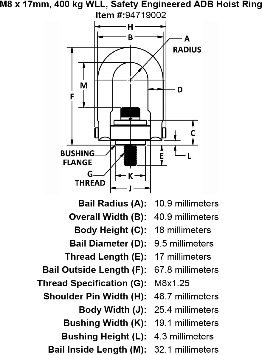 HRSEM 400KG M08-1.25 X (24008)