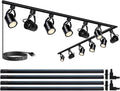Black Track Lighting Heads Kit, PAR20 Dimmable H Type Track Lights Heads with 13.1FT(3.28 * 4) H Type Track Rails, 6000K Cold White LED Ceiling Spotlight Fixture, Replaceable PAR20 Bulb