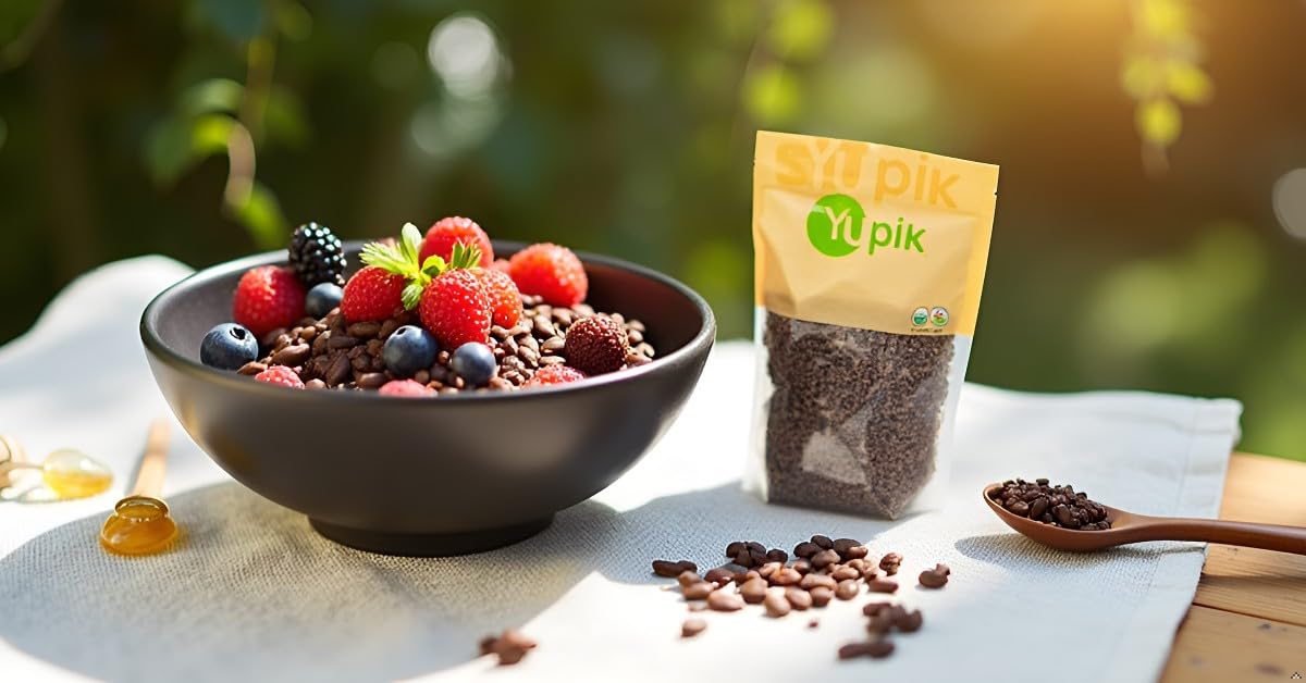 Yupik Organic Raw Cacao Nibs, 2.2 lb (35.2 oz), Pack of 6, Gluten-Free, Kosher, GMO-Free, Vegan, No Sugar Added, No Additives, Made from Raw Cacao, Healthy Snacks, Ideal for Baking & Topping