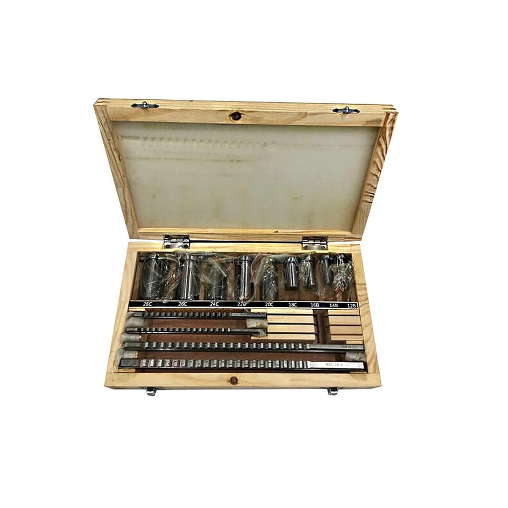 Keyway Broach Kit 18pc HSS Metric Keyway Broach Cuttering B C Push Type 4mm 5mm 6mm 8mm + 9pc Bushing Sleeve + 5pc Shim Cutting Tool Metalworking