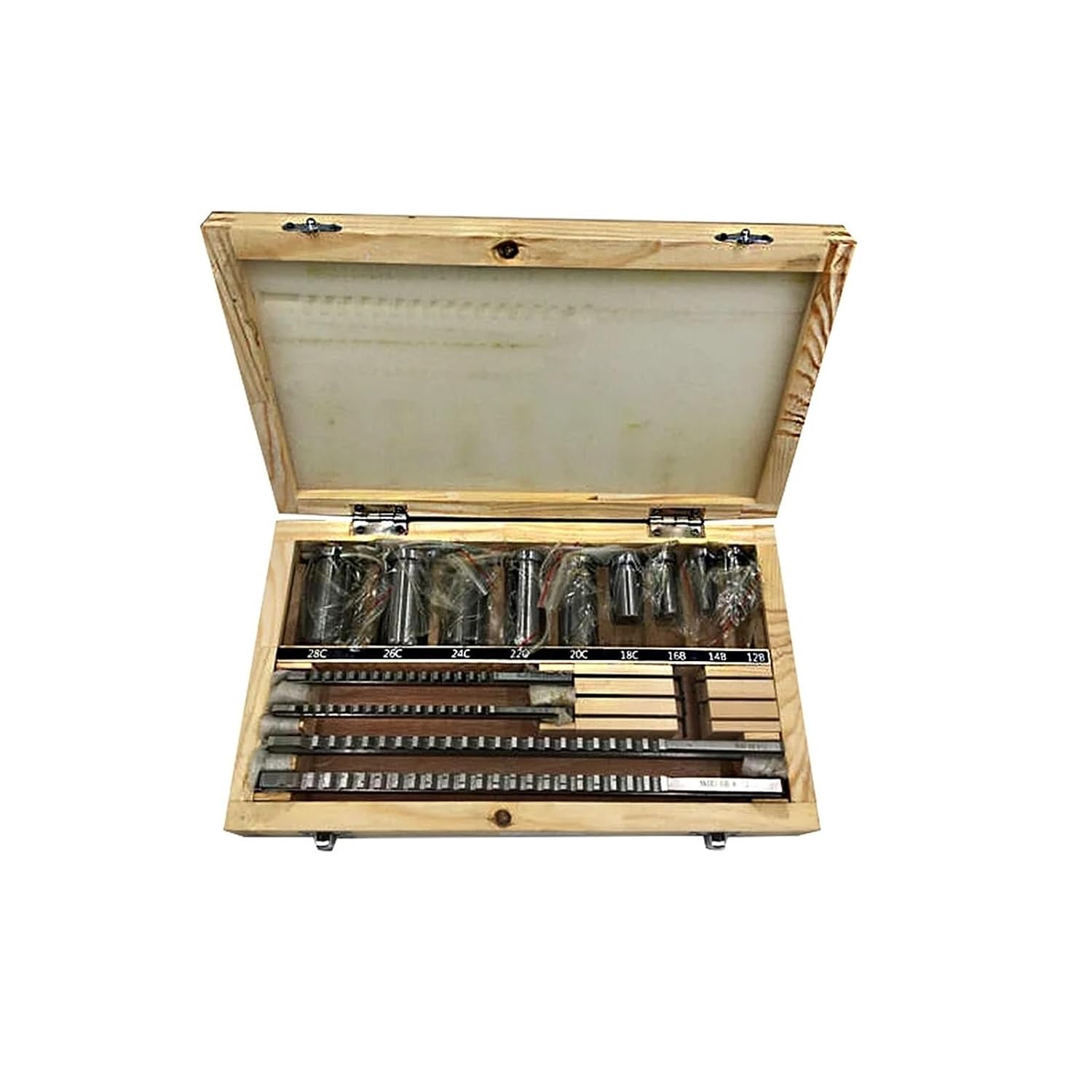 Keyway Broach Kit 18pc HSS Metric Keyway Broach Cuttering B C Push Type 4mm 5mm 6mm 8mm + 9pc Bushing Sleeve + 5pc Shim Cutting Tool Metalworking