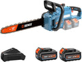 SENIX 40V 14' Electric Chainsaw, Cordless Battery Powered Chainsaw, Brushless Chain Saw, Includes 2x4Ah Batteries & Charger, Garden Tool for Trees, Pruning, Branch Cutting, Yard, Gift, CSX2-M2