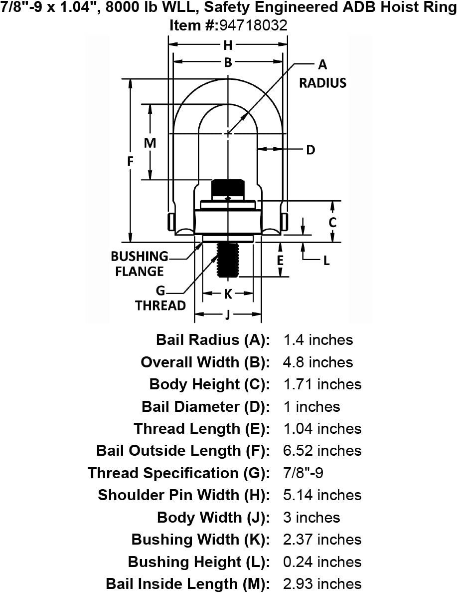 HRSE 8K LB 7/8-9 1.04 (23101)