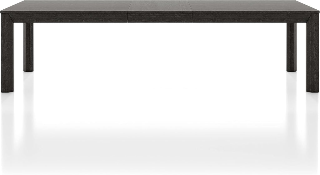 Furniture of America Dannen Modern Solid Wood 118-inch Extendable Dining Table with Leaf, Seats up to 10, Easy Assembly for Home, Kitchen, Living Room, Weathered Black