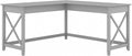 Bush Home Key West 60W Modern Farmhouse L Shaped Desk in Cape Cod Gray, 60-Inch Corner Computer Table for Home Office Workspace