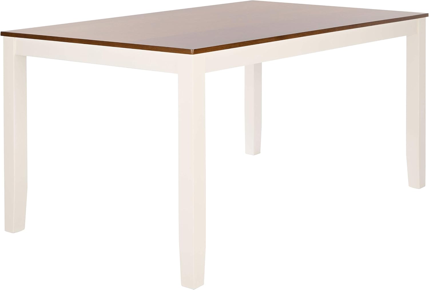 Safavieh Home Collection Silio White and Natural Rectangle Dining Table