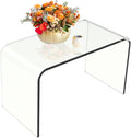 Acrylic Side Table - C Shaped End Table - Multipurpose Modern Furniture for Living Rooms and Offices by Lavish Home (Clear)