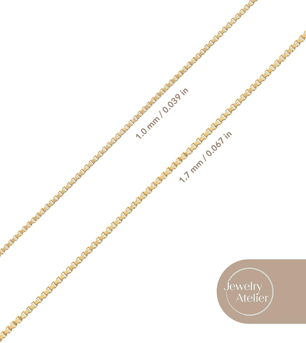 Jewelry Atelier Gold Chain Necklace Collection for Women and Men - Box, Clip & Cable