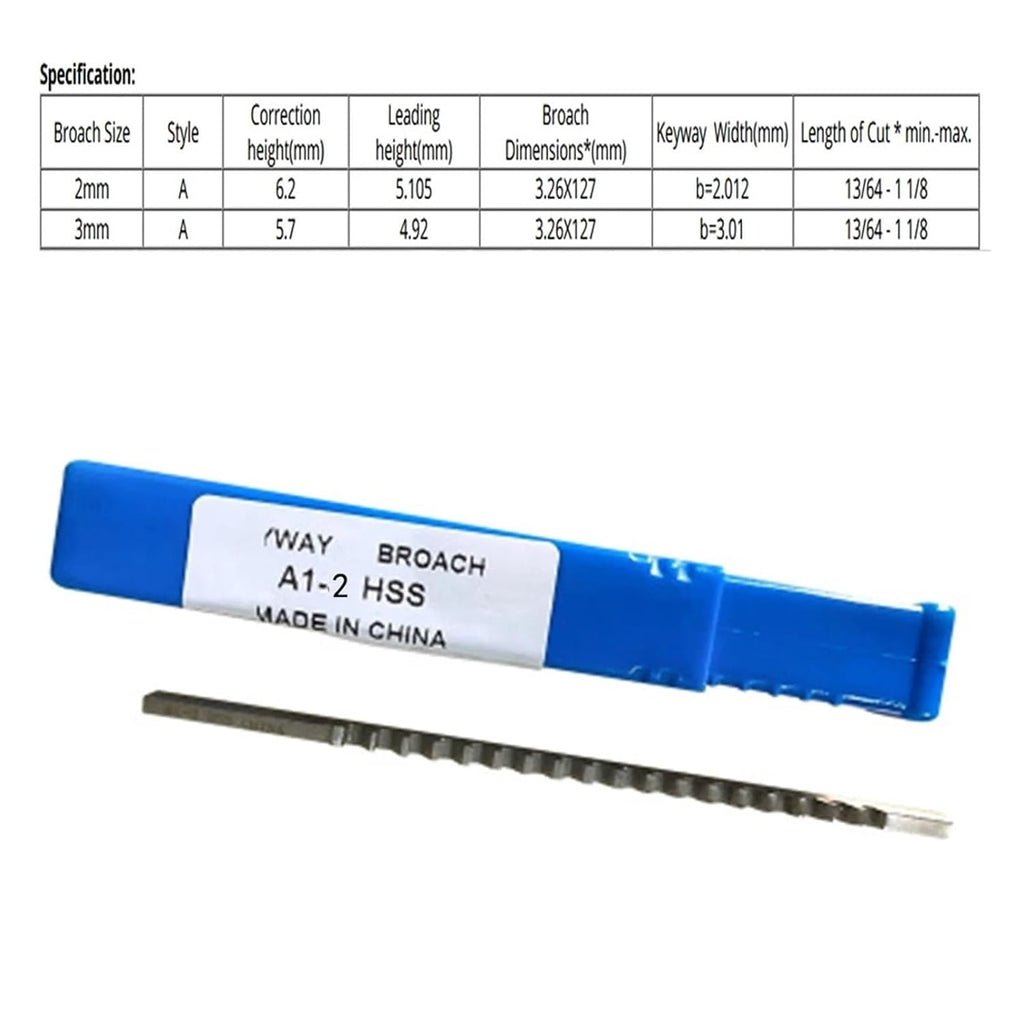 Keyway Broach Kit 6pcs Set HSS Keyway Broach Set Metric Sized 2mm 3mm A Push-Type Broaches 6/8/10 Collared Bushings with Shims CNC Cutting Tools