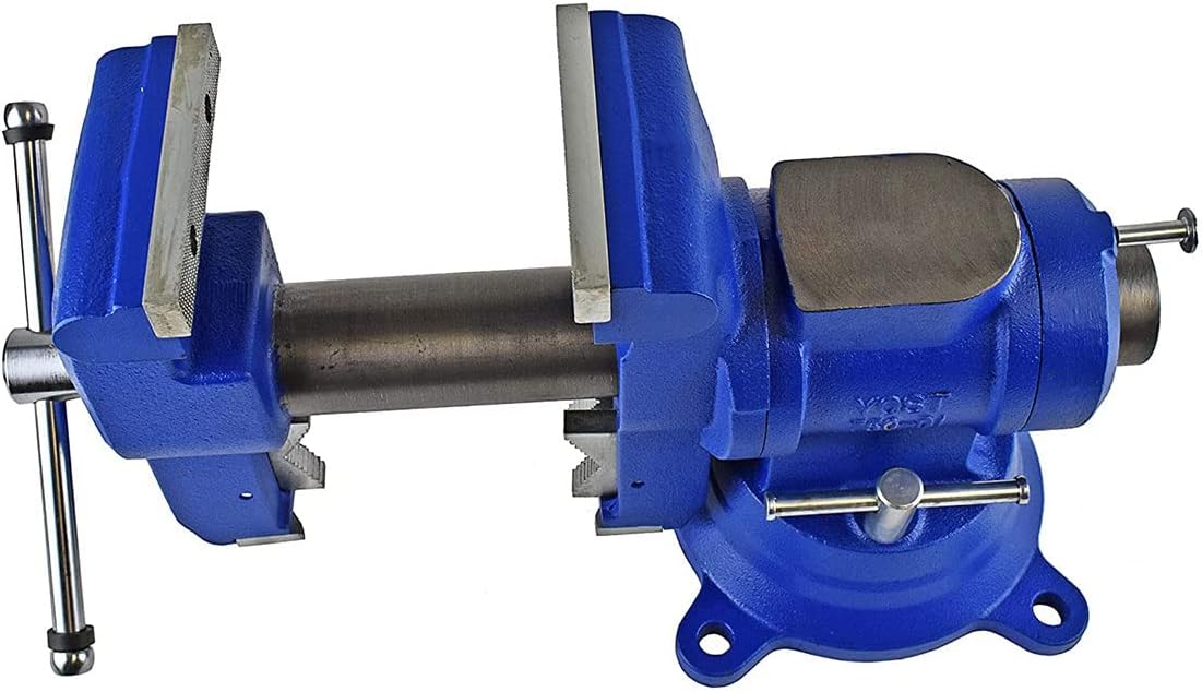 Yost Vises 750-DI Multi-Jaw Rotating Vise System | 2 in 1 Multipurpose Bench and Pipe Vise | Secure Grip with Swivel Base | Made with a Combination of Ductile Iron & Hardened Steel | Gray