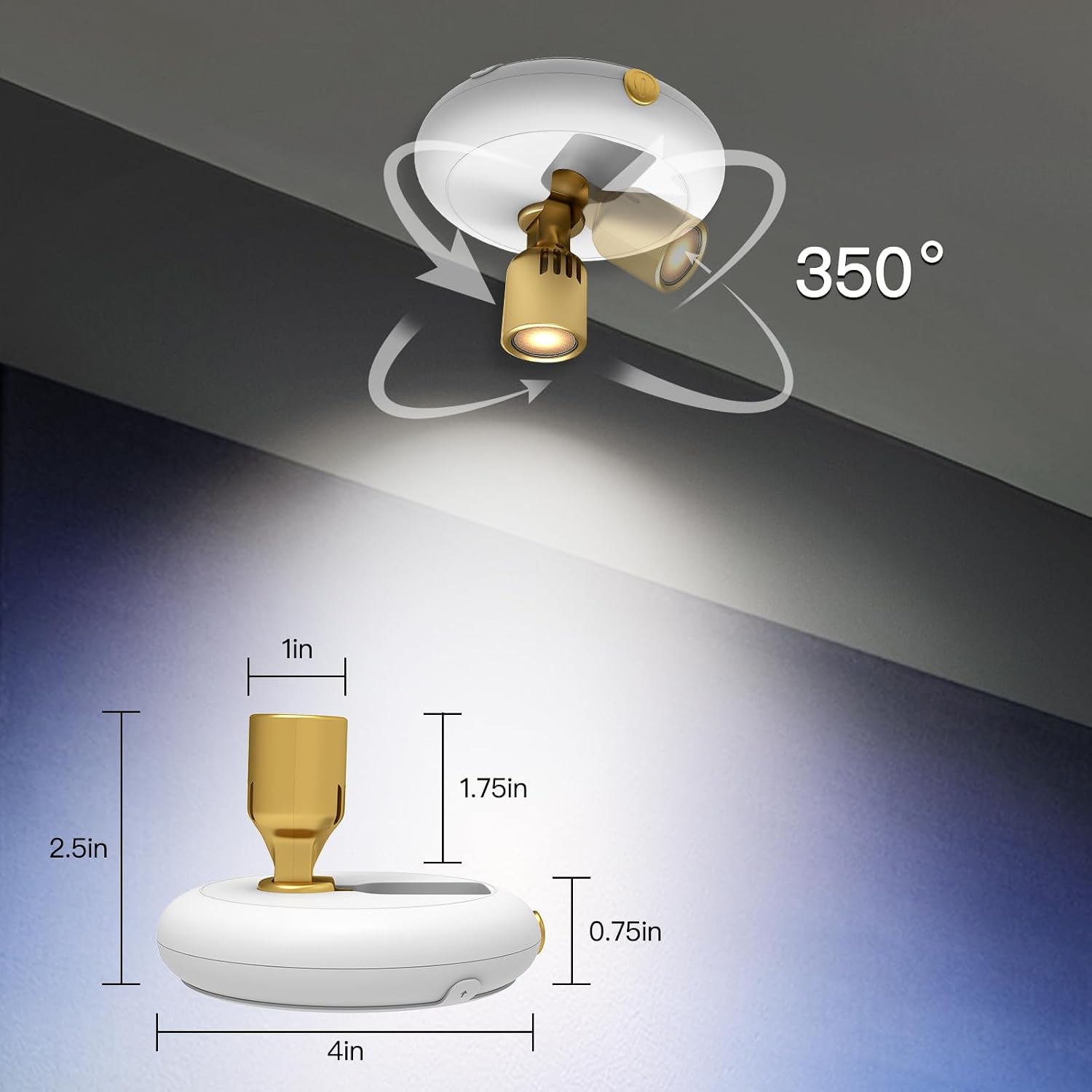Indoor Plant Spotlight Battery Operated,Picture Light with Remote,Wall Painting Uplight,Wireless Dimmable Timer,Spot Light for Plants Trees Pictures Dis Painting Art e Gallery Portrait