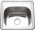 Houzer Hospitality Stainless Steel Kitchen Bar & Prep Sink - 18 Inch Drop-In Topmount Round Sink for Bar & Kitchen, Durable & Versatile, Nested 40-Pack - 1515-6BS-40