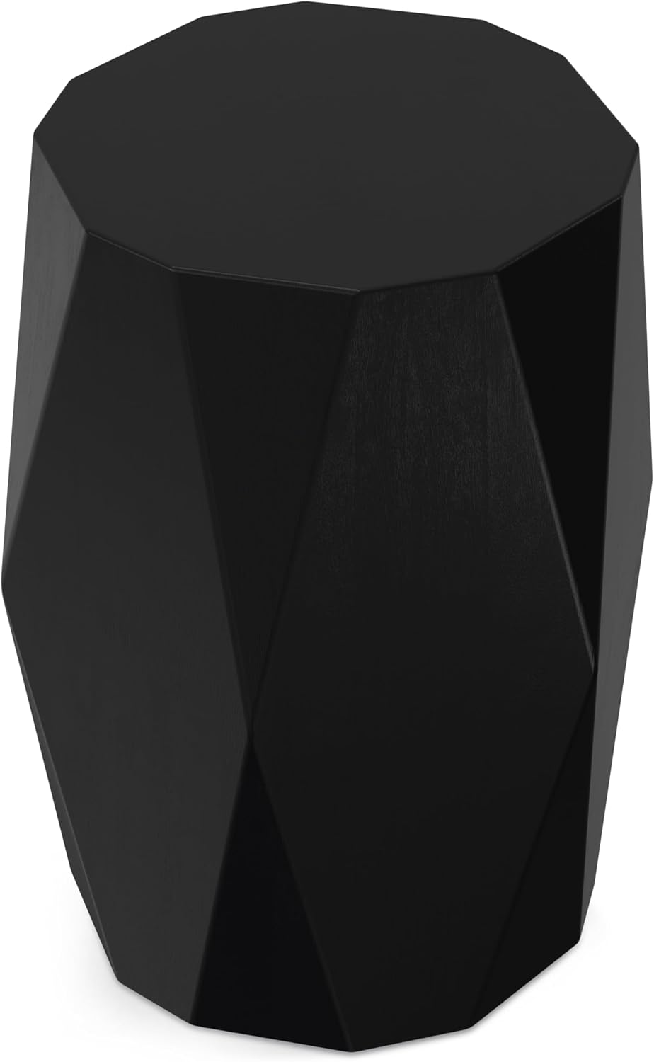 SIMPLIHOME Judson End Table - 15 inch Wide Solid Mango Wood Polygon Accent Table with Faceted Geometric Design in Black, Contemporary Nightstand or Lamp Stand for Living Room or Bedroom, Assembled