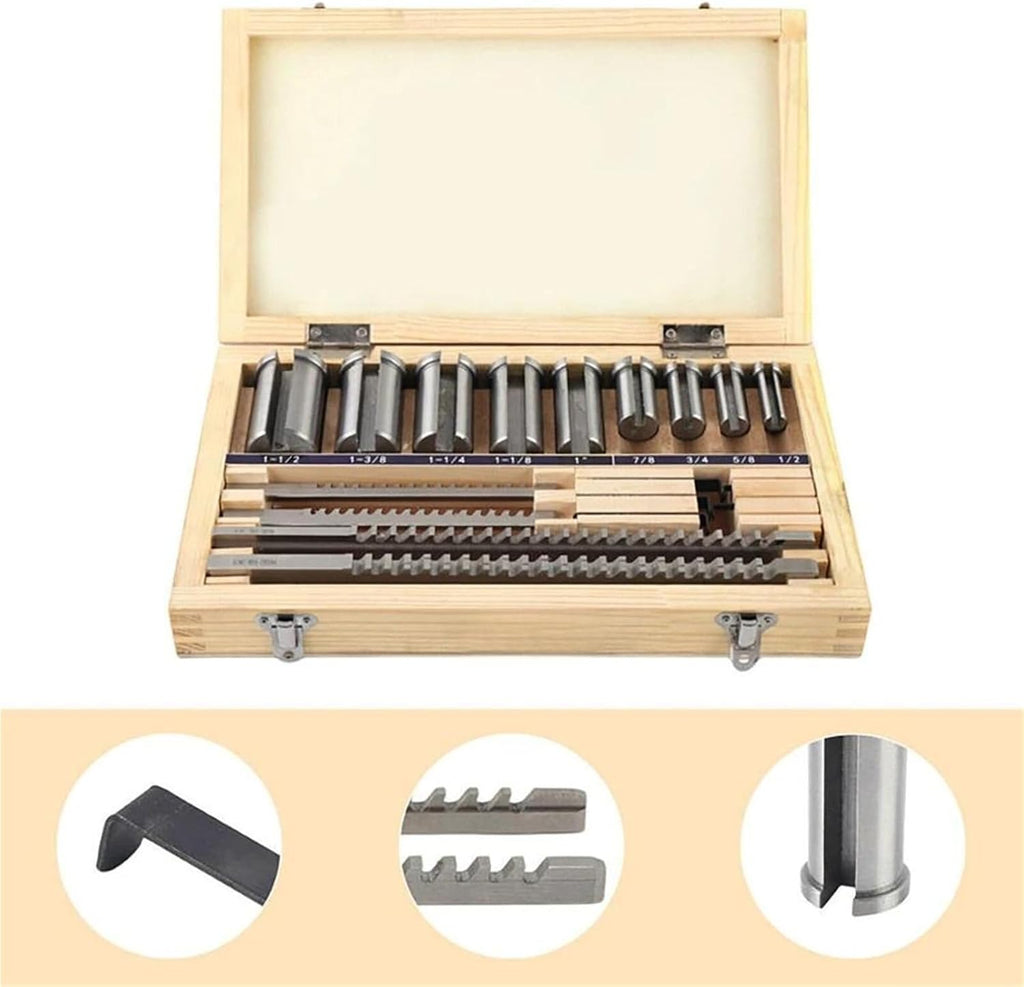 18pcs Keyway Broaches Set Bushing Shim 1/2-1-1/2 Broach High Speed Steel Cutting Tool Industrial Tools