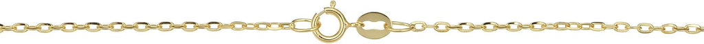 Kooljewelry 14k Yellow Gold Diamond-Cut Cable Chain Necklace For Women - Real Gold (choose 1mm or 1.3mm thick - sizes from 14 to 20 inch)