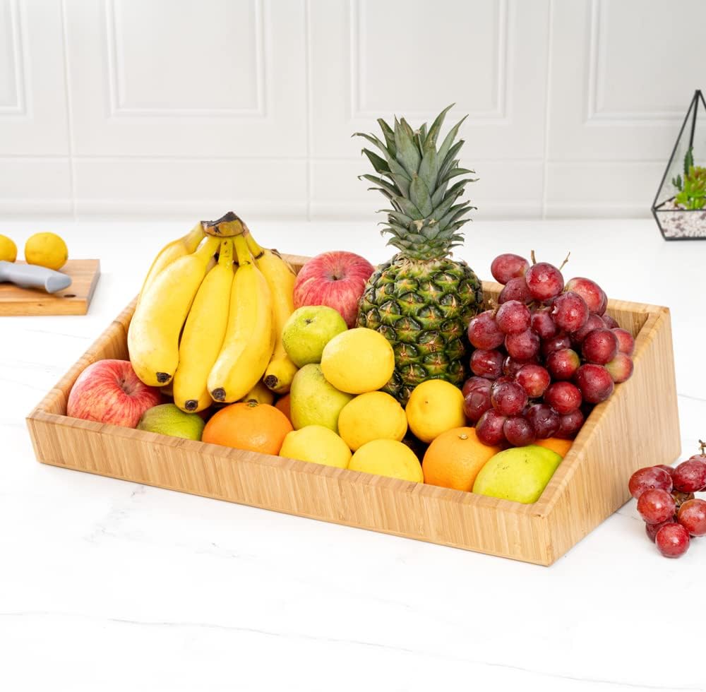 Restaurantware 20 x 12 x 7 Inch Kitchen Counter Box 1 Rectangle Wood Bread Keeper - Sustainable Pantry or Countertop Organizer Natural Bamboo Bread Bin For Kitchen Store Pastries Breads Fruit