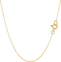 Jewelry Affairs 14k Real Solid Gold Mirror Box Chain Necklace, 0.45mm