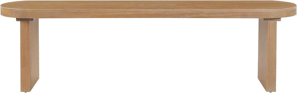 Christopher Knight Home Arford 62.8' Indoor Pine Dining Bench, Solid Wood Bench Seat for Dining Table, Modern Oval Dining Seat, Spacious Seating, Long Footstool for Living Room Dining Room, Pine Wood
