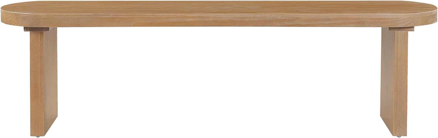 Christopher Knight Home Arford 62.8' Indoor Pine Dining Bench, Solid Wood Bench Seat for Dining Table, Modern Oval Dining Seat, Spacious Seating, Long Footstool for Living Room Dining Room, Pine Wood