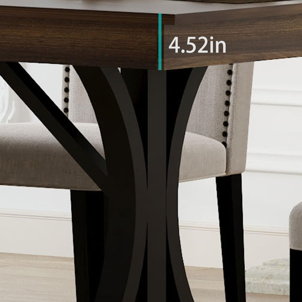 IDEALHOUSE Wood Dining Table for 6-8 with 2 Large Drawers, 70.87' Long Farmhouse Rectangular Kitchen Dining Table & Thick Table Top, Sturdy Frame, for Big Family, Dinette, Rustic Gray