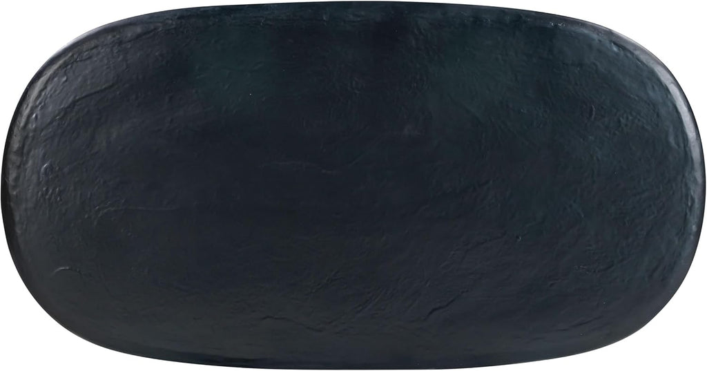Tov Furniture Elika Black Faux Plaster Oval Dining Table