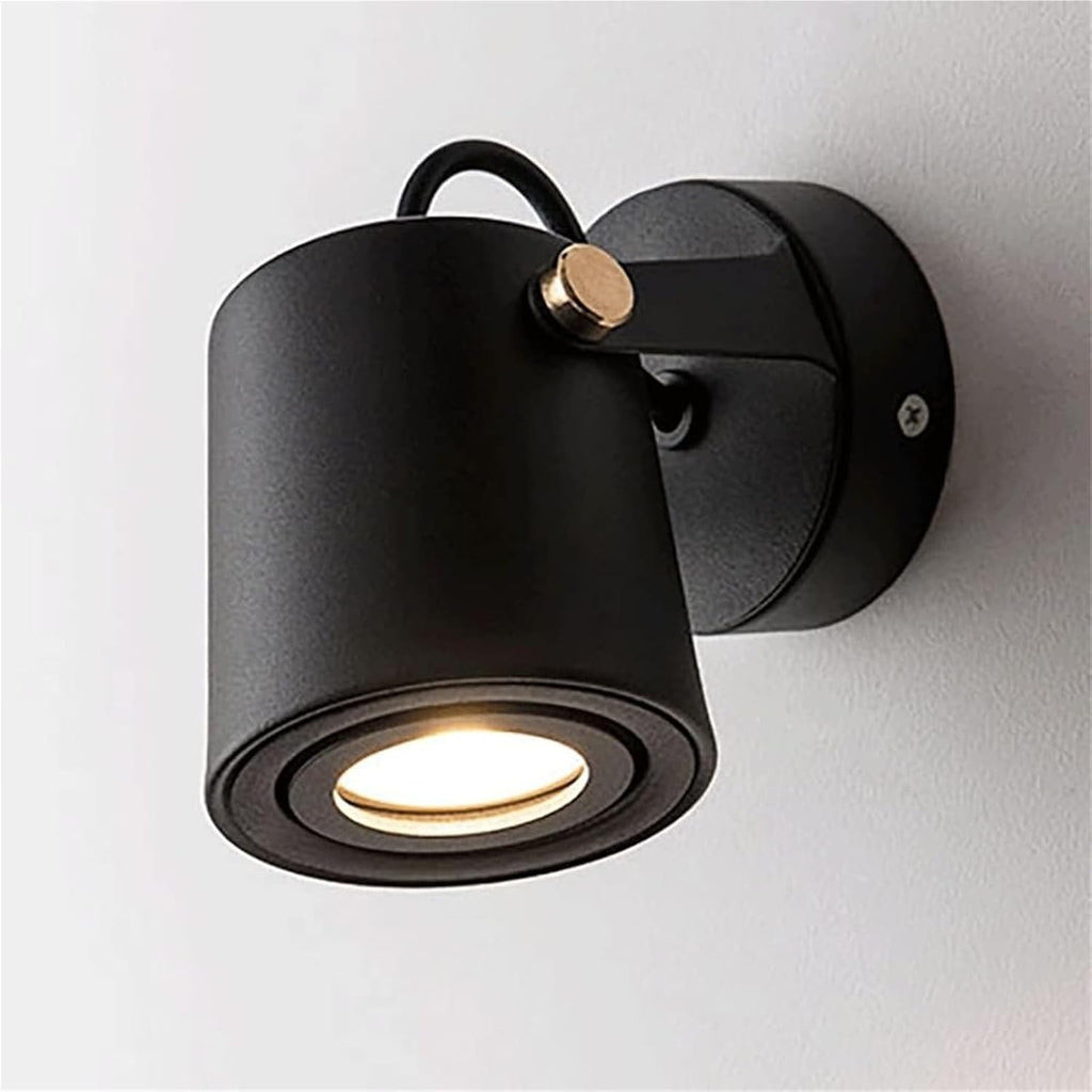 Indoor Single Head Wall Light with 350°+90° Adjustable Spotlight Modern GU10 Bedroom Bedside Wall Lamp Nordic Minimalist Wall Lighting Fixtures for Hallway Living Room(Dark)