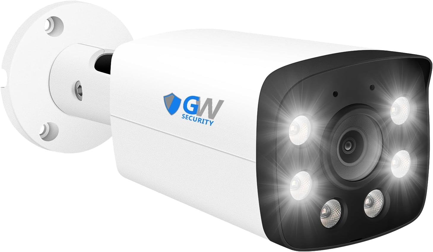 GW Security Super HD 5MP1920P 2-Way Audio Spotlight Color Night Vision Outdoor/Indoor PoE IP Dome Security Camera